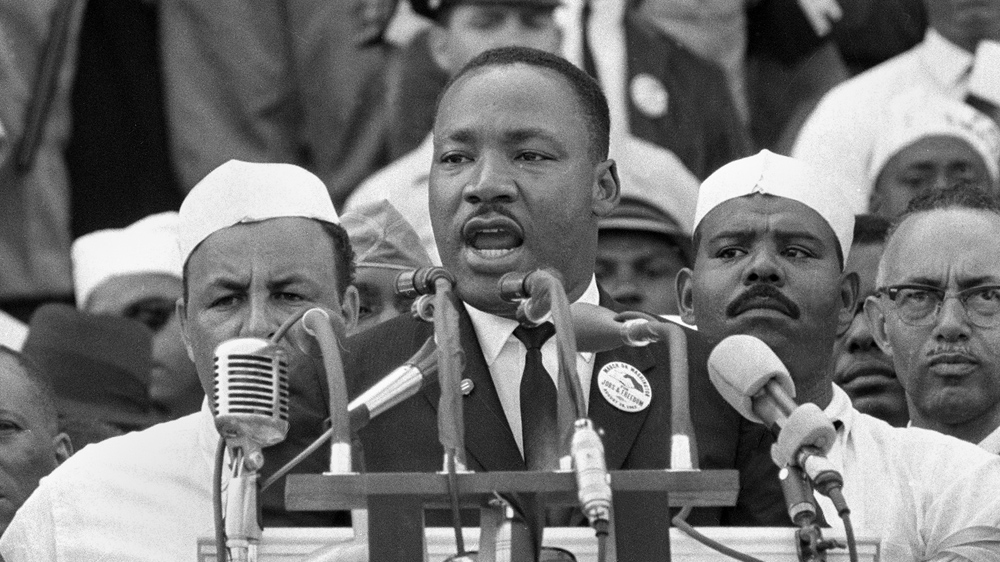 King addresses marchers during his