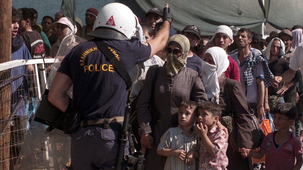 Scene on Lesbos island in Greece