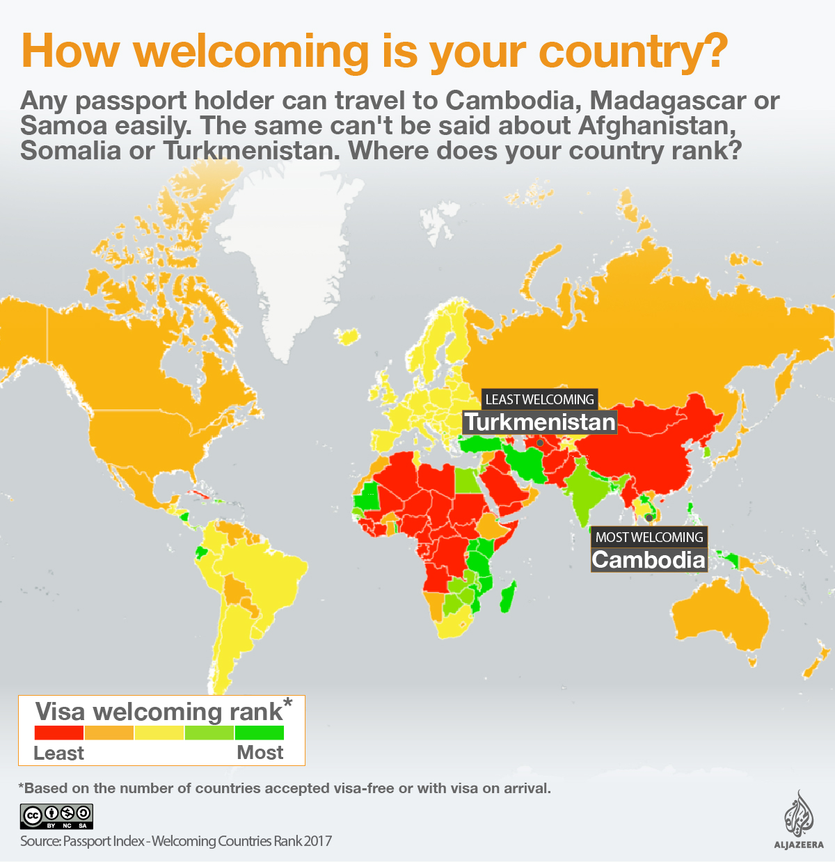 which countries is it hardest to travel to infographic passport