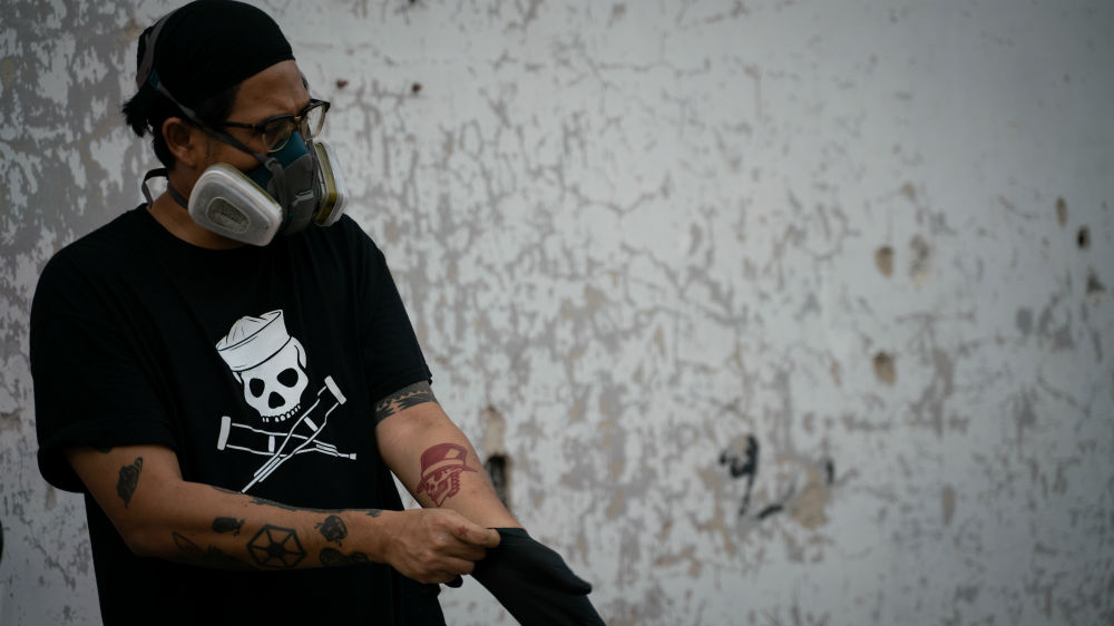 Headache Stencil has defied censorship threats to skewer some of the military government's top brass [David Boyle/Al Jazeera]