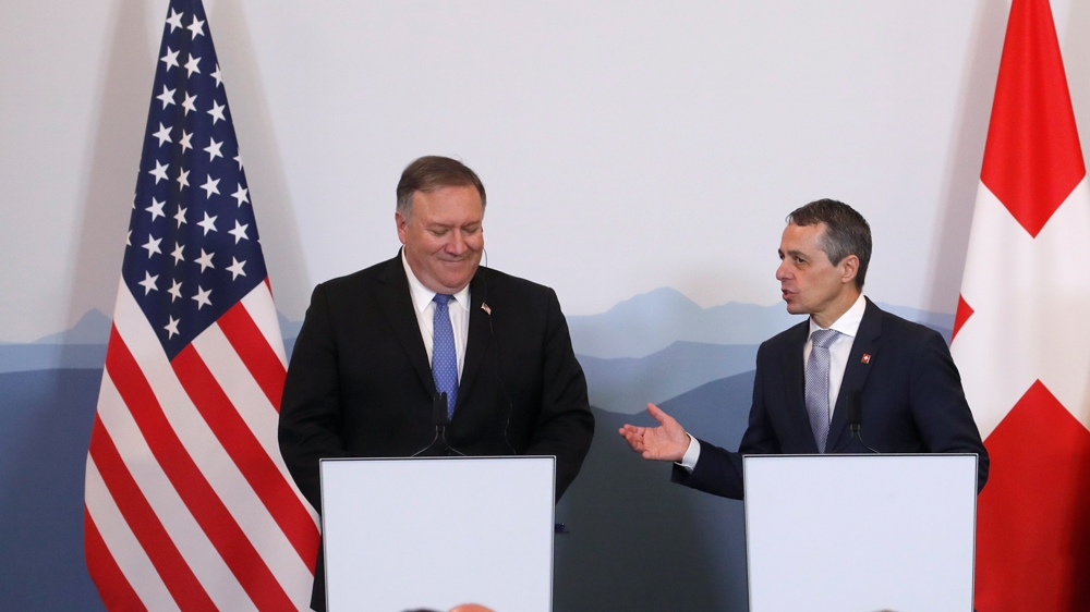 Pompeo made the remarks at a joint news conference in Switzerland with Swiss Foreign Minister Ignazio Cassis