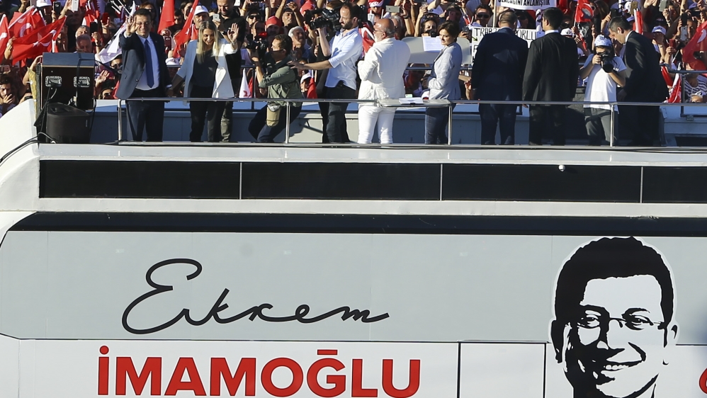 CHP’s Imamoglu won the elections with 54.21 percent of votes against his closest rival, AK Party’s Binali Yildirim [Anadolu]