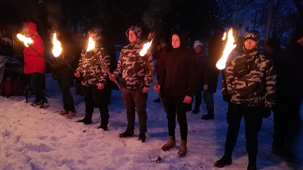 A gathering of National Corps in the eastern city of Kharkiv