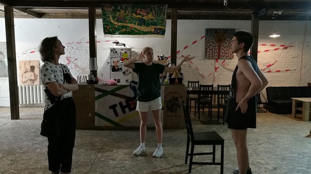 Diana Berg and the staffers of Tuy, an art platform in Mariupol