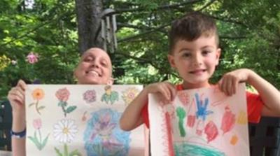 Amanda Rohaly, who is living with metastatic breast cancer and advocates for more funding and research into the disease, enjoys spending time with her nephew [Courtesy: Amanda Rohaly]