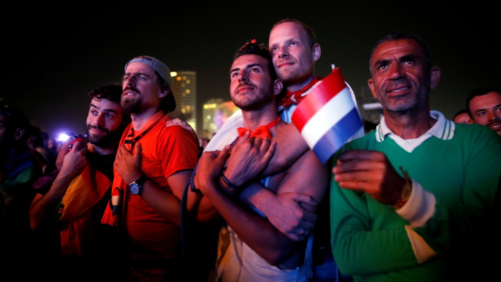 Fans watch Eurovision - reuters