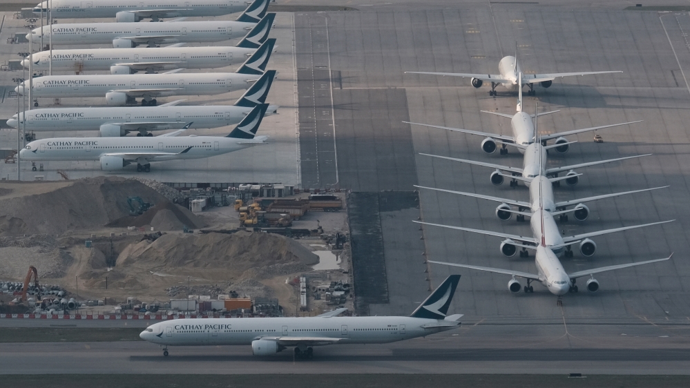 Cathay Pacific has stored about 40 percent of its aircraft outside Hong Kong