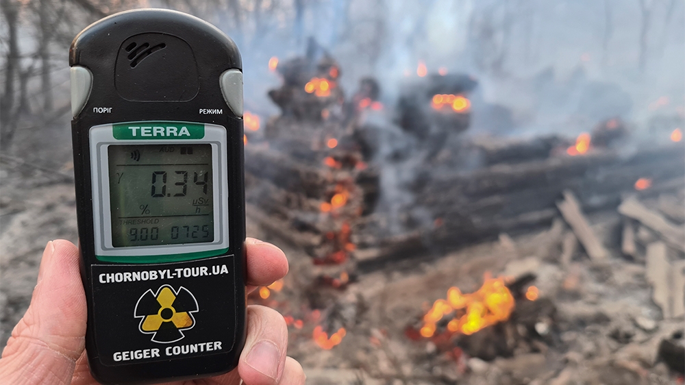 Chernobyl forest fire - outside / inside image