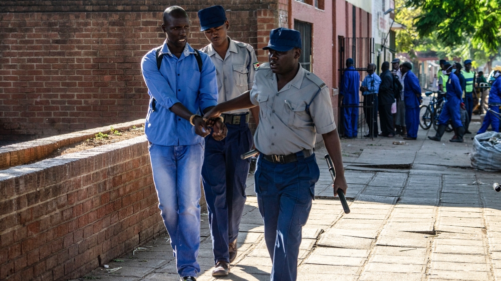 Police arrest a man for loitering at the market in Bulawayo
