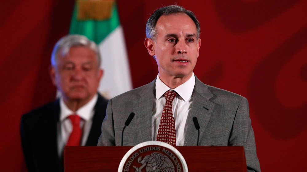 Hugo Lopez-Gatell, Mexico’s Undersecretary of Health Prevention and Promotion, speaking at a news conference with Mexico’s President Andres Manuel Lopez Obrador in Mexico City, Mexico