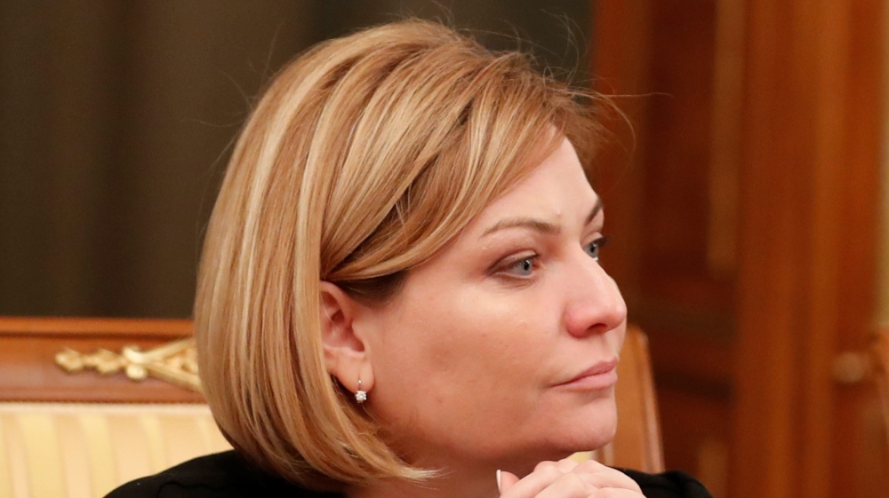 Russian Minister of Culture Olga Lyubimova attends a government meeting in Moscow