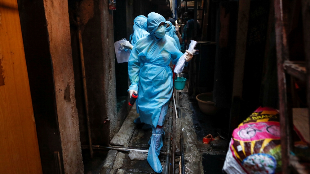 Healthcare workers in Mumbai, India
