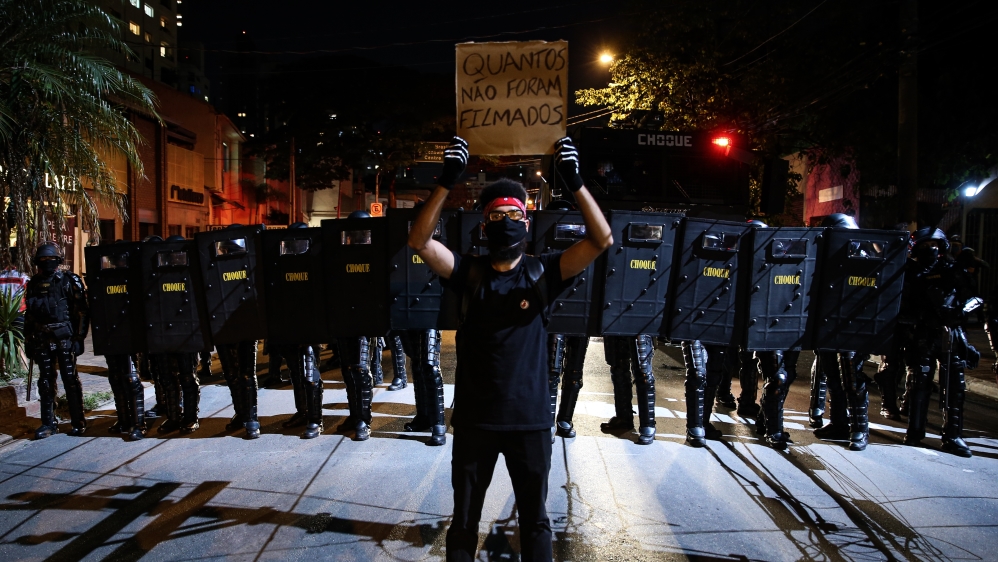 Protests Against Racism and Pro Democracy in Sao Paulo Amidst the Coronavirus (COVID - 19) Pandemic