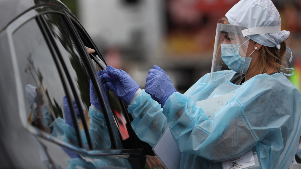 US Surgeon General Jerome M. Adams Visits COVID-19 Testing Site In Miami