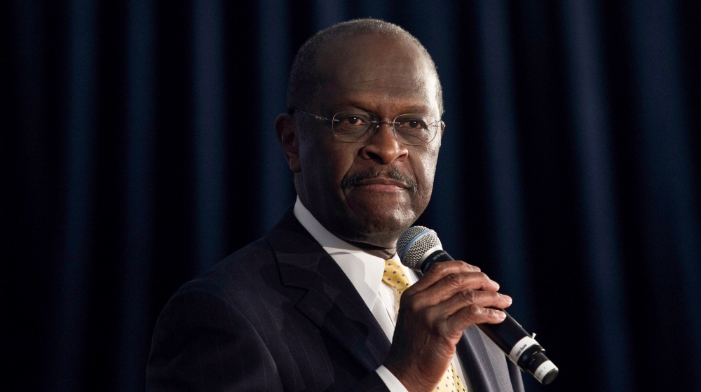 U.S. Republican presidential candidate Herman Cain speaks at a town hall event at The Magnolia Room at Laurel Creek in Rock Hill, South Carolina, U.S., December 2, 2011. REUTERS/John Adkisson/File Pho