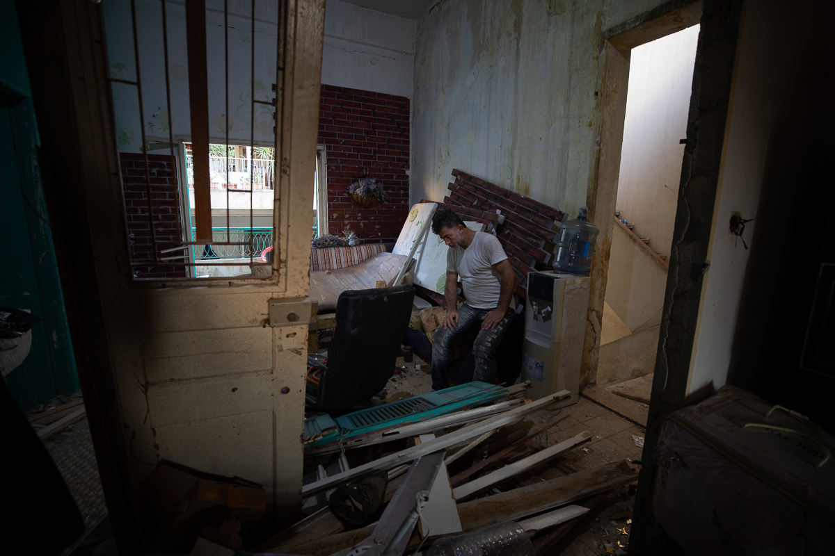 Found Armali sits inside his destroyed apartment after Tuesday''s explosion in the seaport of Beirut, Lebanon, Thursday, Aug. 6, 2020. The gigantic explosion in Beirut on Tuesday tore through homes, bl