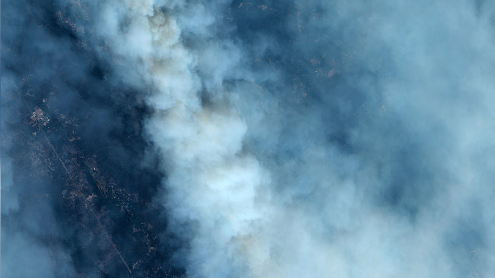 California wildfire smoke satellite