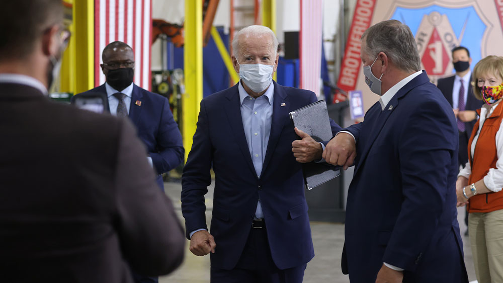 Joe Biden at carpenters union hall Duluth Minn