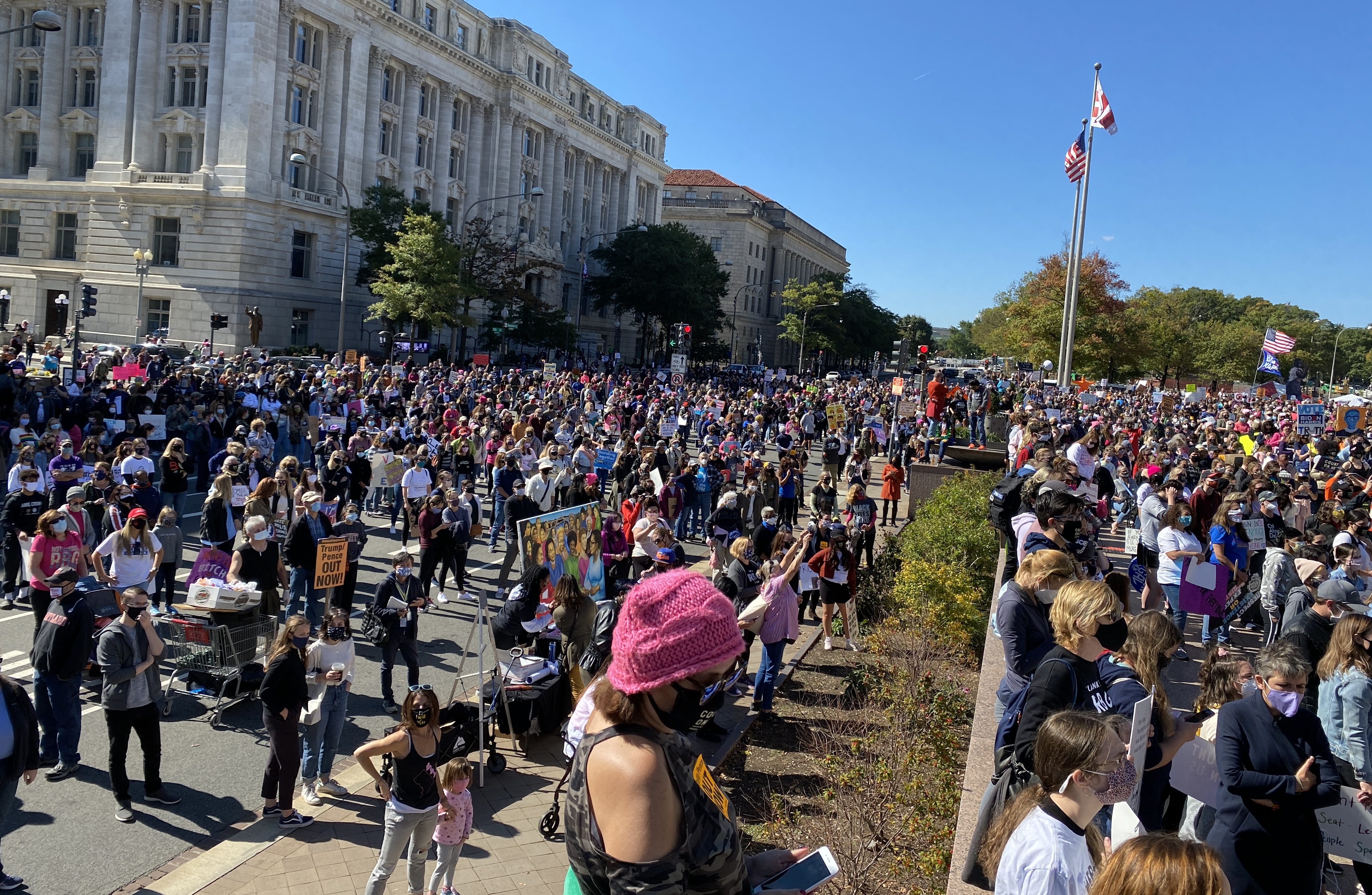 Demonstrators in Washington, DC planned to march to the US Capitol and US Supreme Court buildings