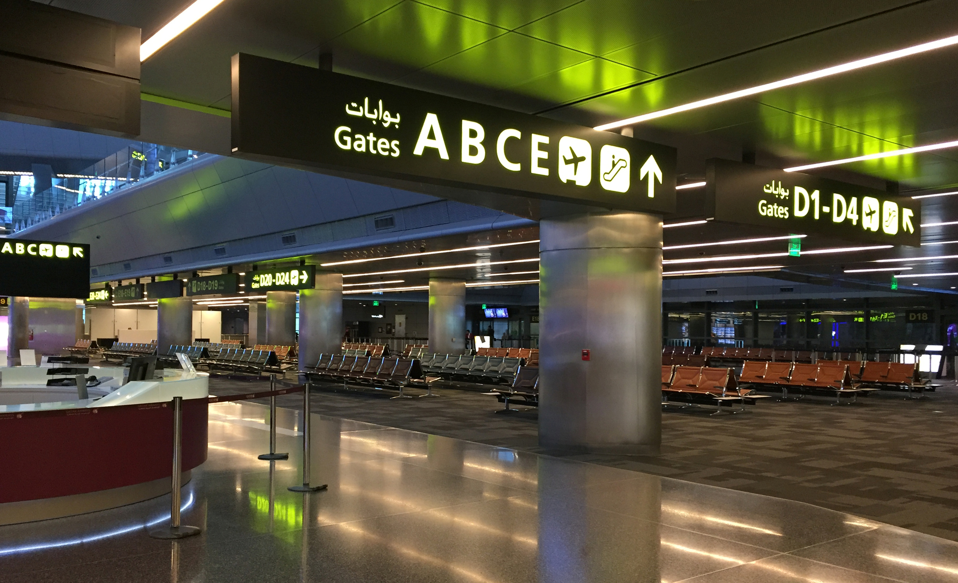 Hamad International airport in Doha is a transit hub for global flights