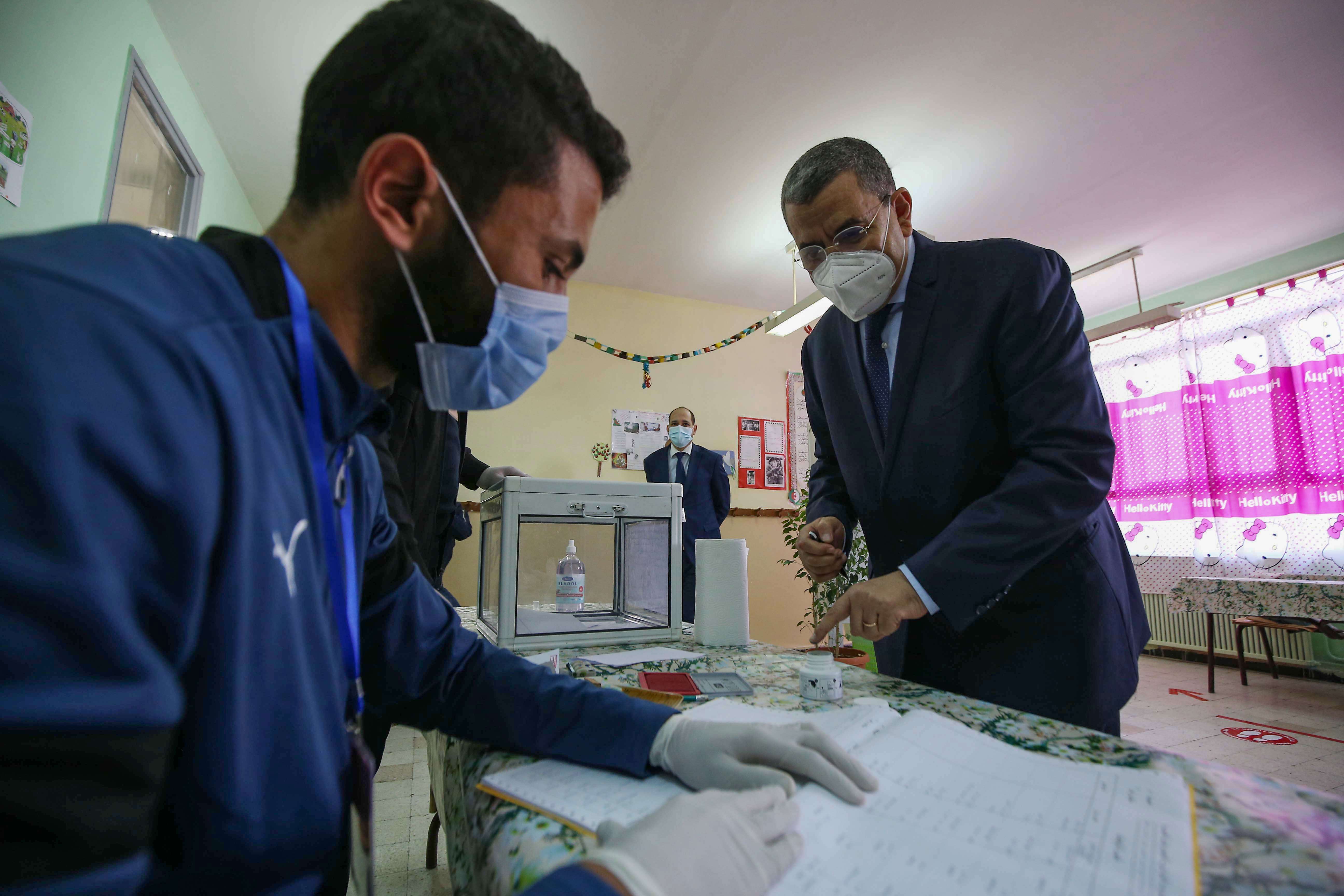 State media campaigned for a resounding ‘yes’ vote to usher in a ‘new Algeria’ with the ‘no’ camp banned from holding meetings [AFP]