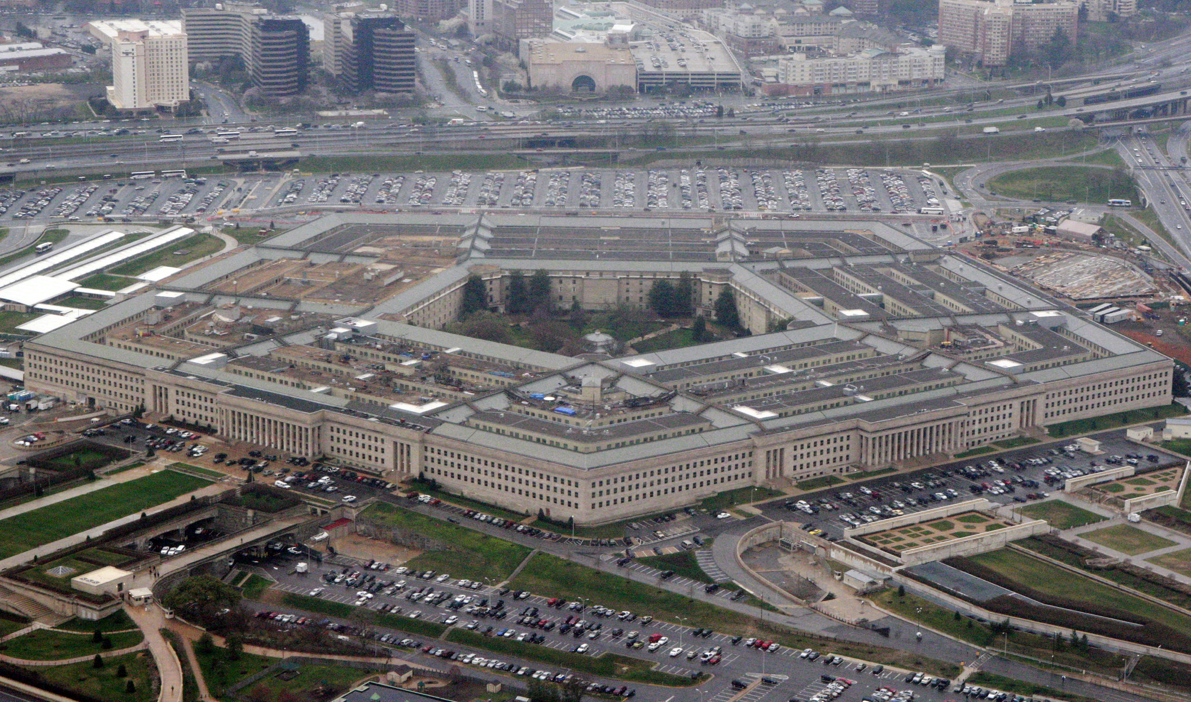 An aerial photo of the Pentagon in Washington, DC; the US military wants to expand its use of artificial intelligence in warfare