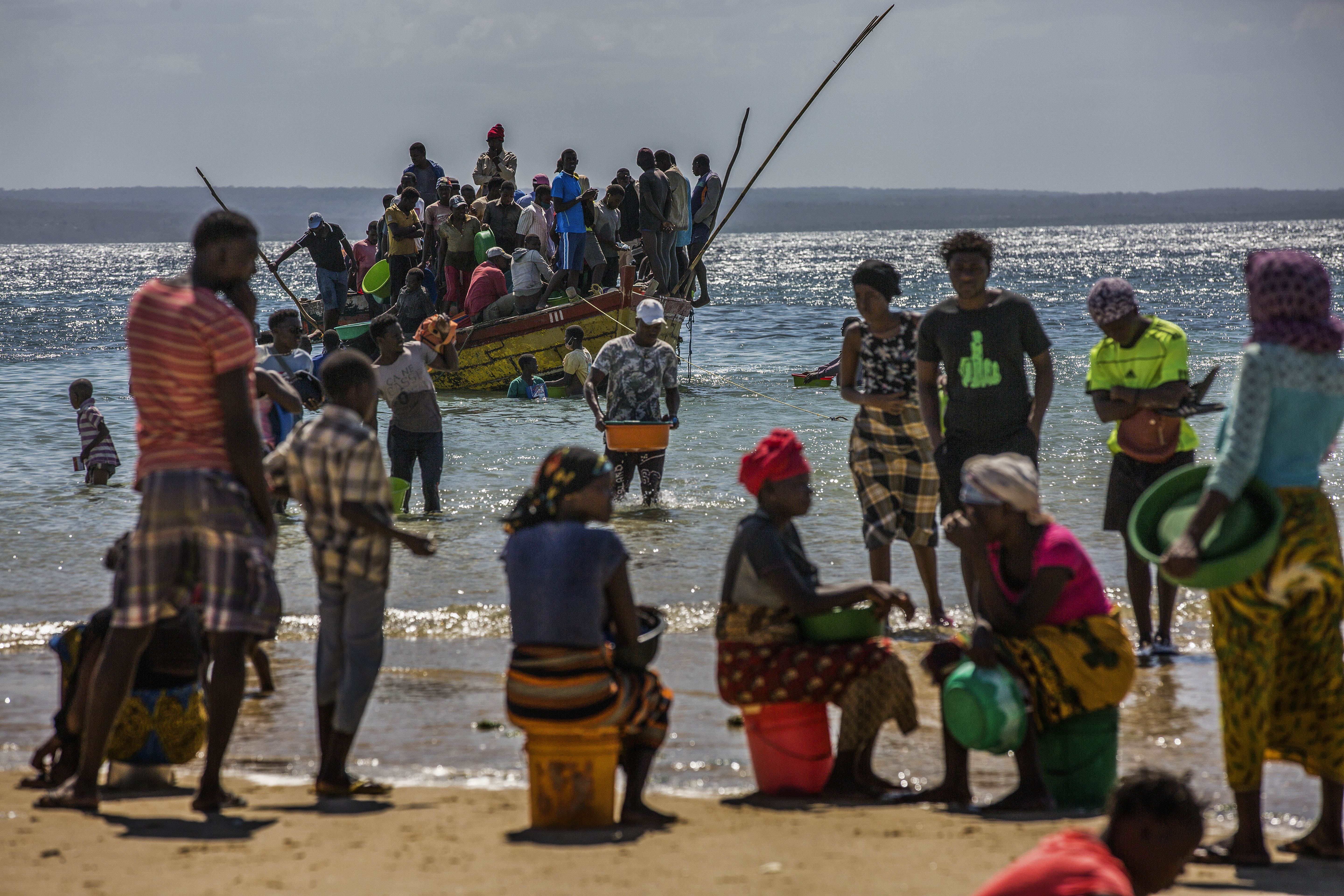 The beach at Paquitequete has become one of the main arrival points for people fleeing the violence in Cabo Delgado