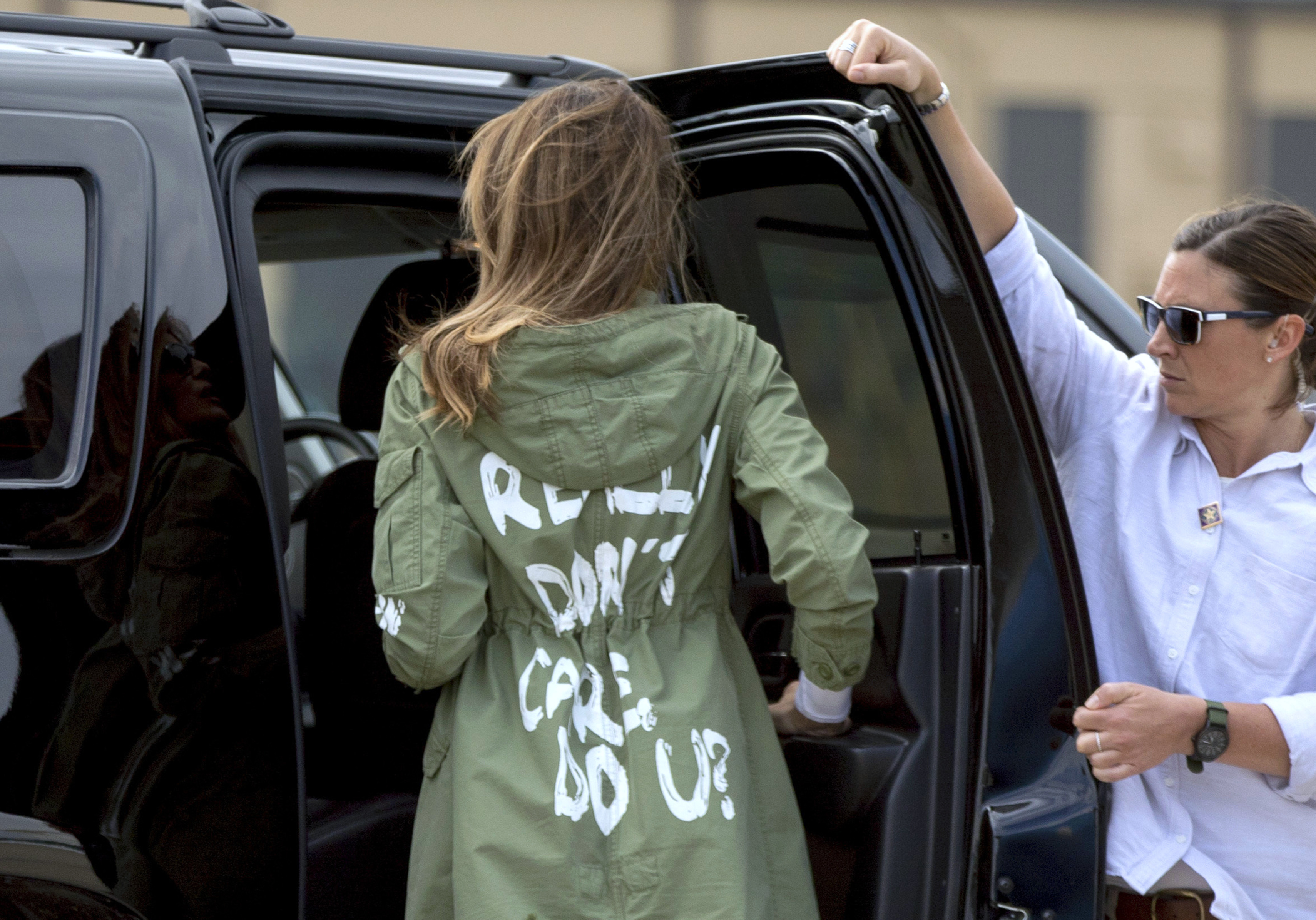 Melania Trump was criticised for wearing a jacket that said ‘I REALLY DON’T CARE, DO U?’ after visiting a children’s immigration detention centre in McAllen, Texas in 2018