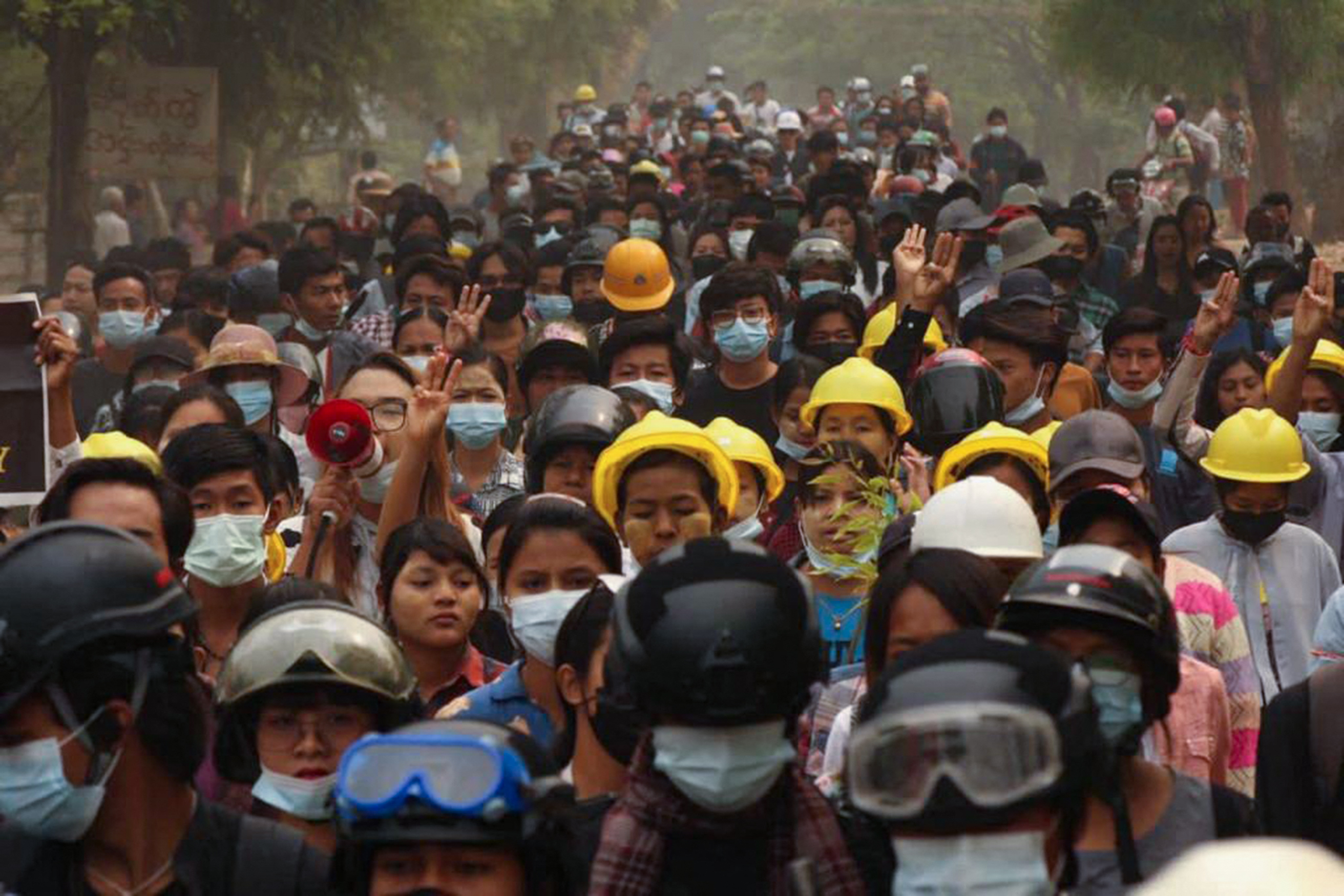 Despite the violence, crowds turned out in many towns across the country [AFP]
