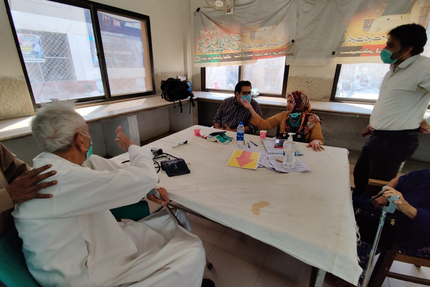 Basharat Ali Zaidi at a vaccination centre for senior citizens in Karachi, Pakistan