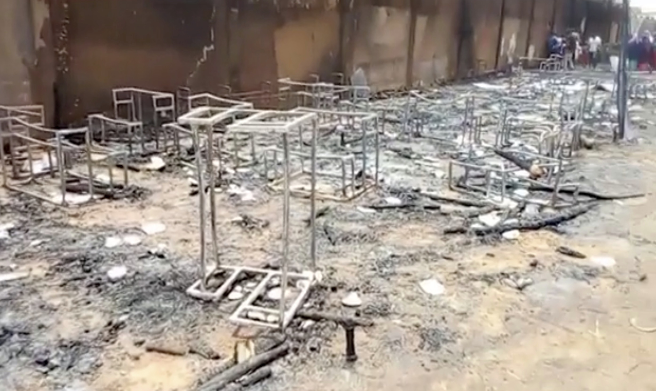 It was not immediately known what started the fire but authorities said that high winds in the area allowed the blaze to spread rapidly