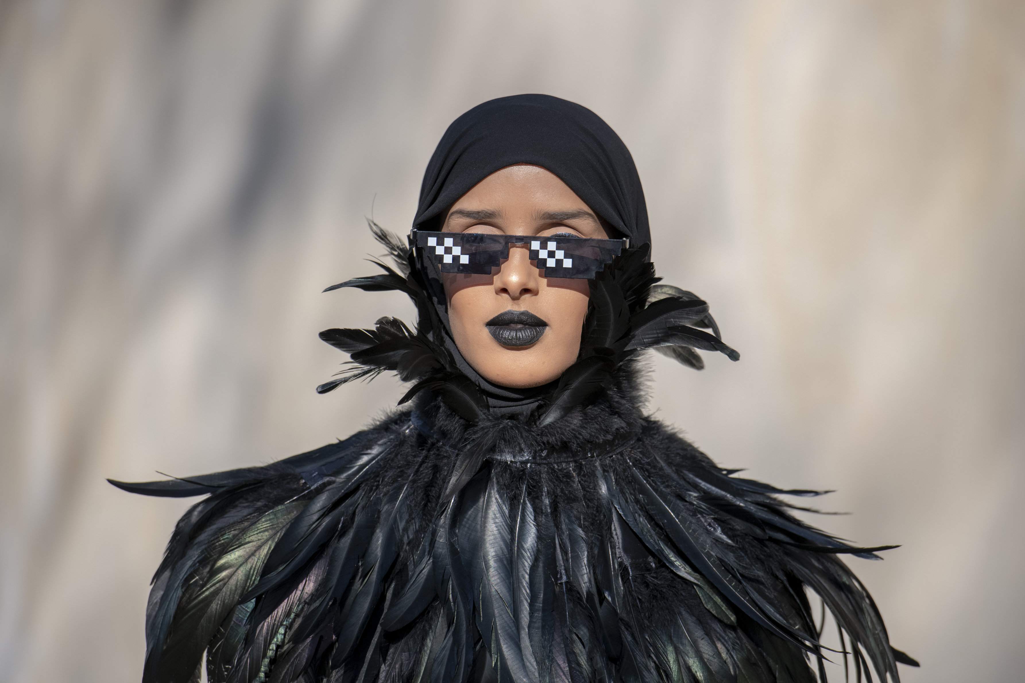 Rawdah Mohamed modelling in Paris, France in 2019