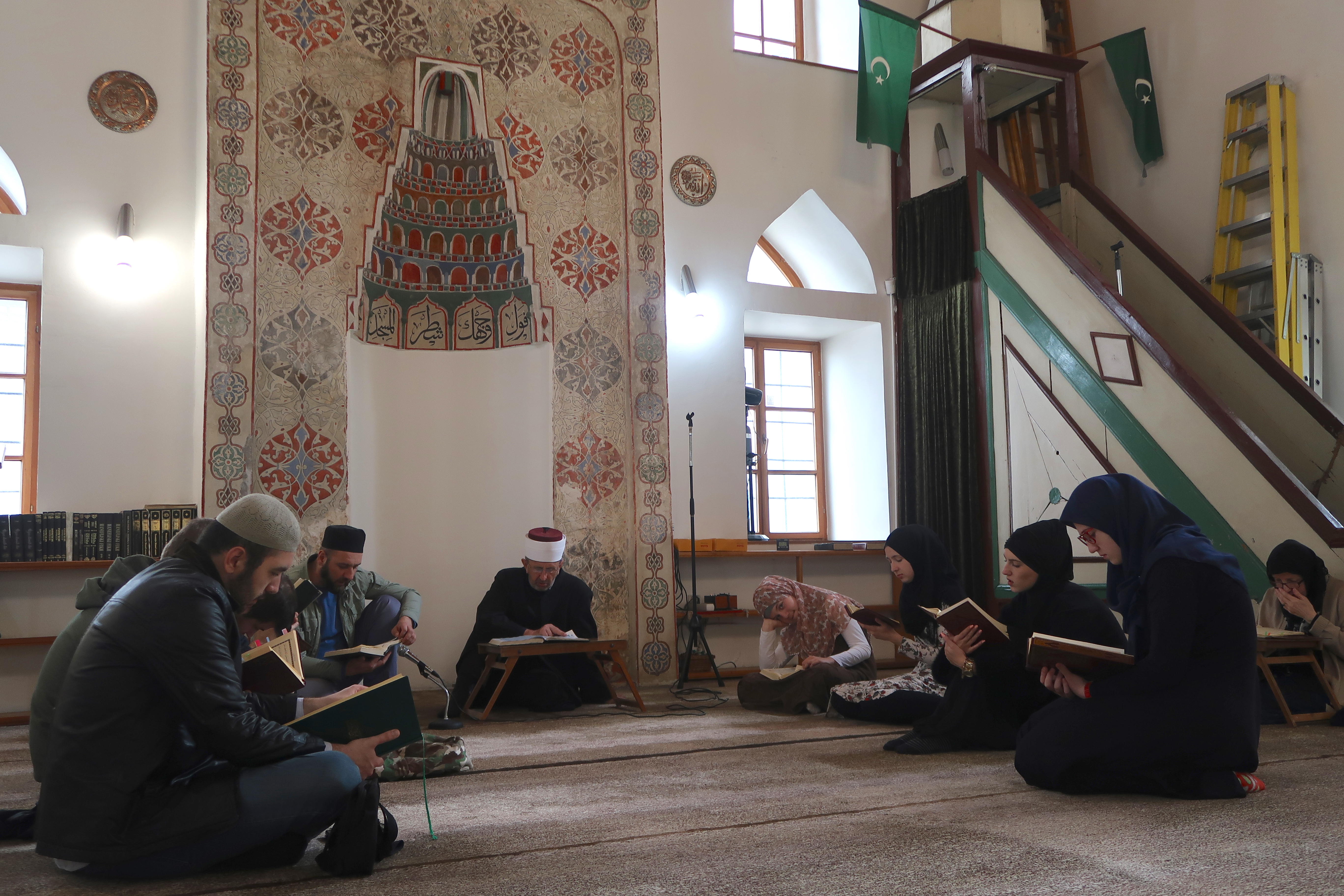 Muslims recite together at a mosque in Sarajevo, Bosnia and Herzegovina, in 2019 [Courtesy of Madinah Javed]