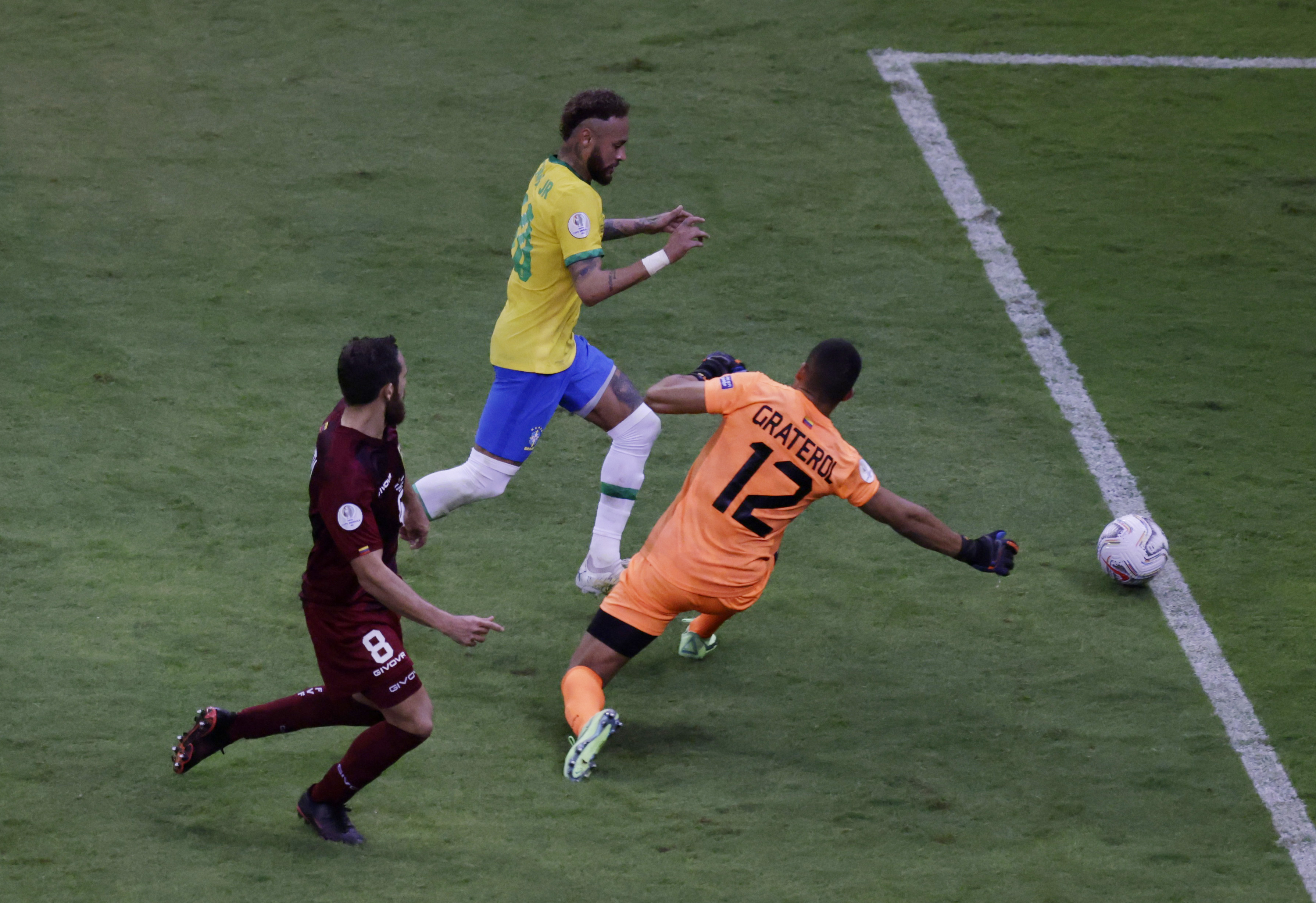 Neymar dribbled past Graterol and crossed for Barbosa to chest the ball into the empty net in the 89th