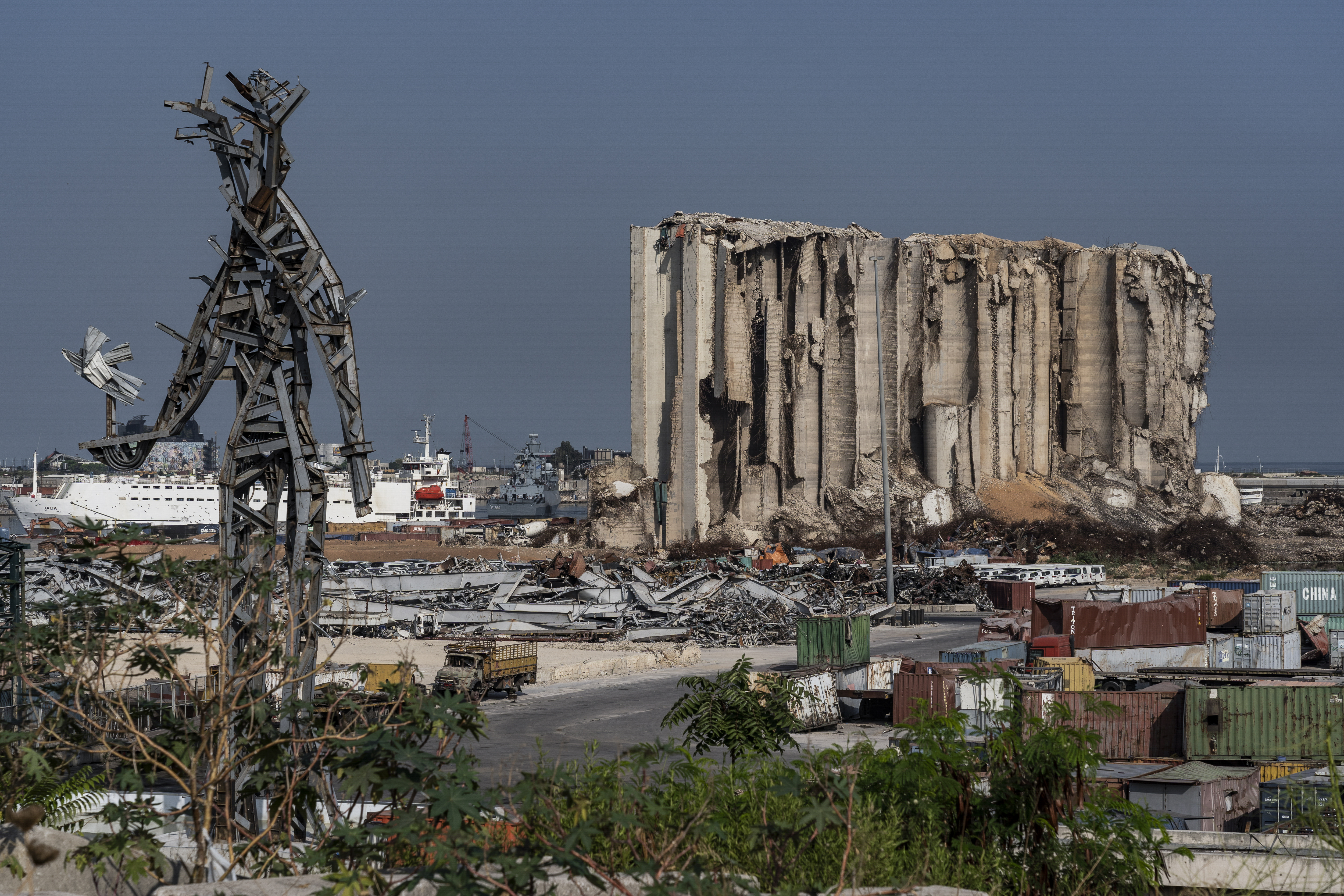 View of the port in Beirut.