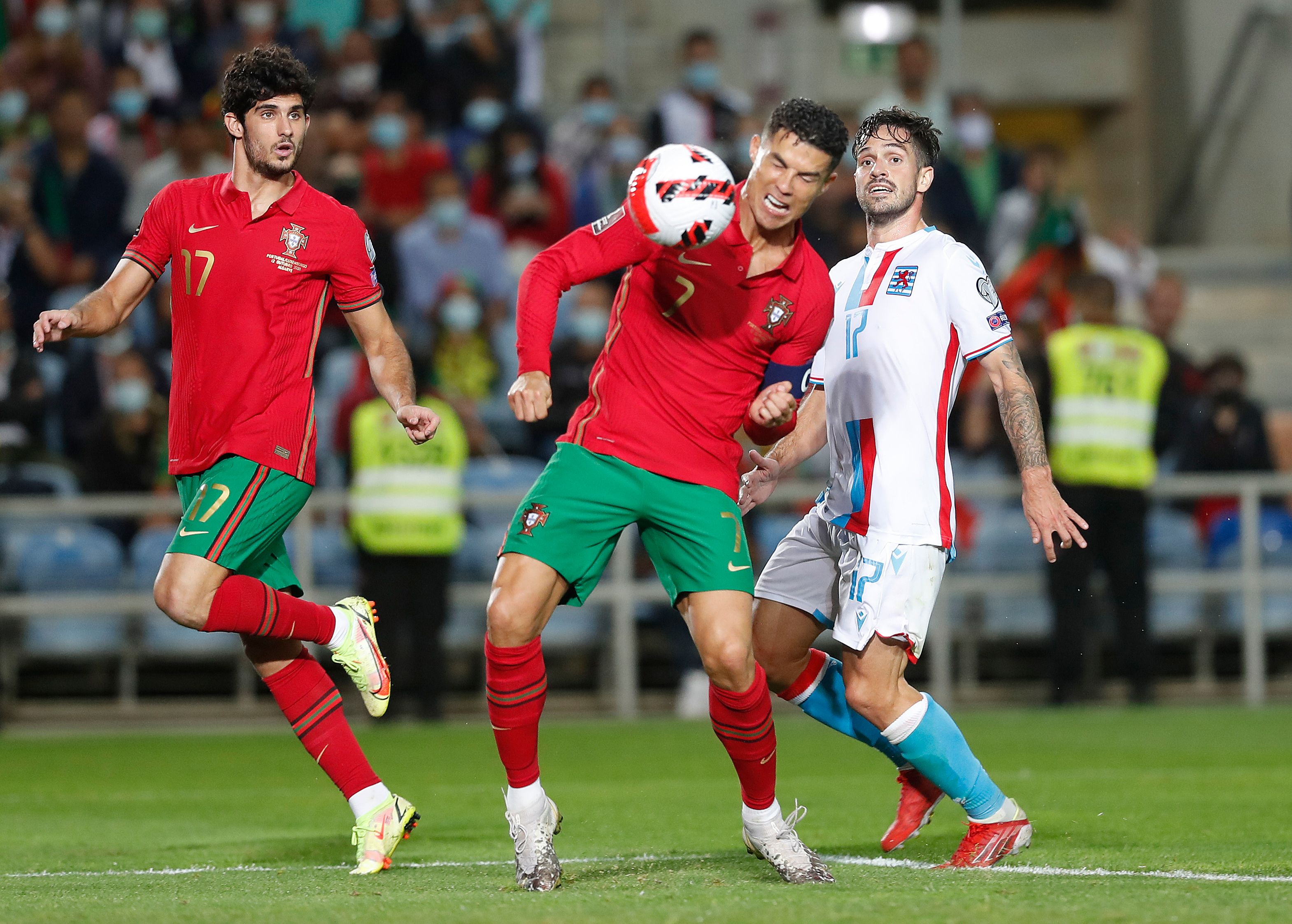 Portugal’s Cristiano Ronaldo scores their fifth goal to complete his hat-trick