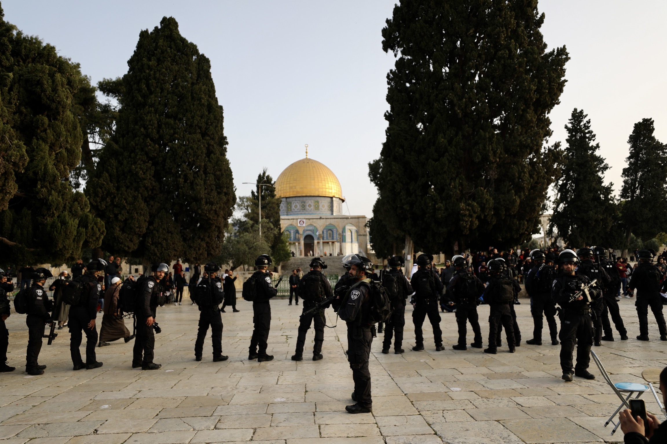 Israeli police at Aqsa