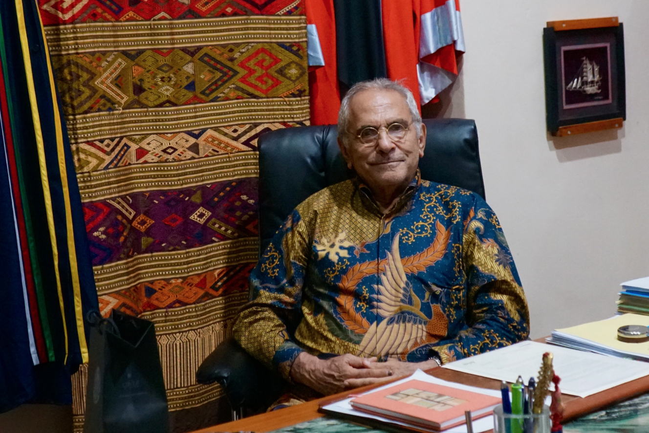 José Ramos-Horta, East Timor's new president, sits at his desk in his personal office. The Nobel laureate came out of retirement to run for office again