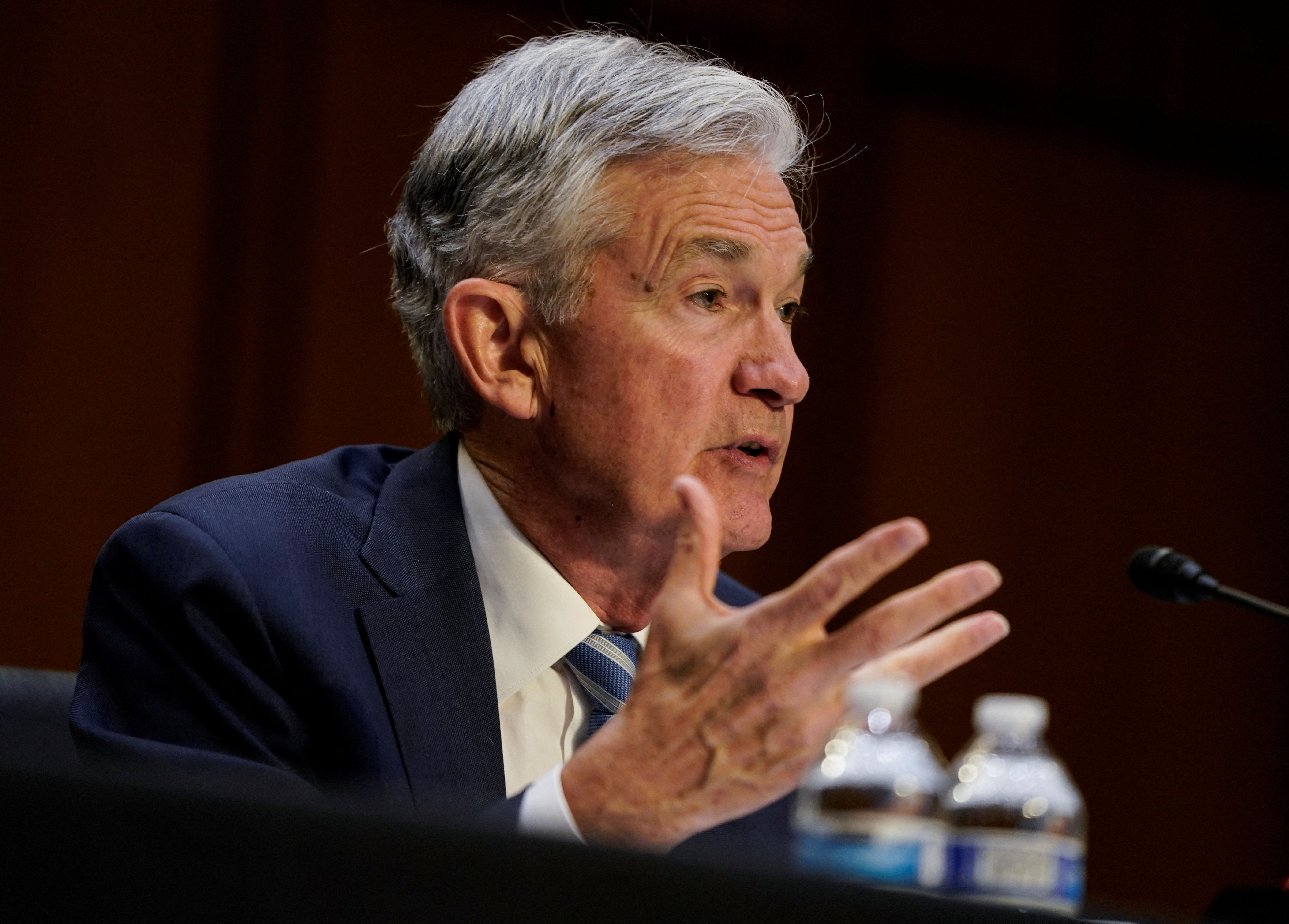 Federal Reserve Chair Jerome Powell testifies before a Senate Banking, Housing, and Urban Affairs Committee