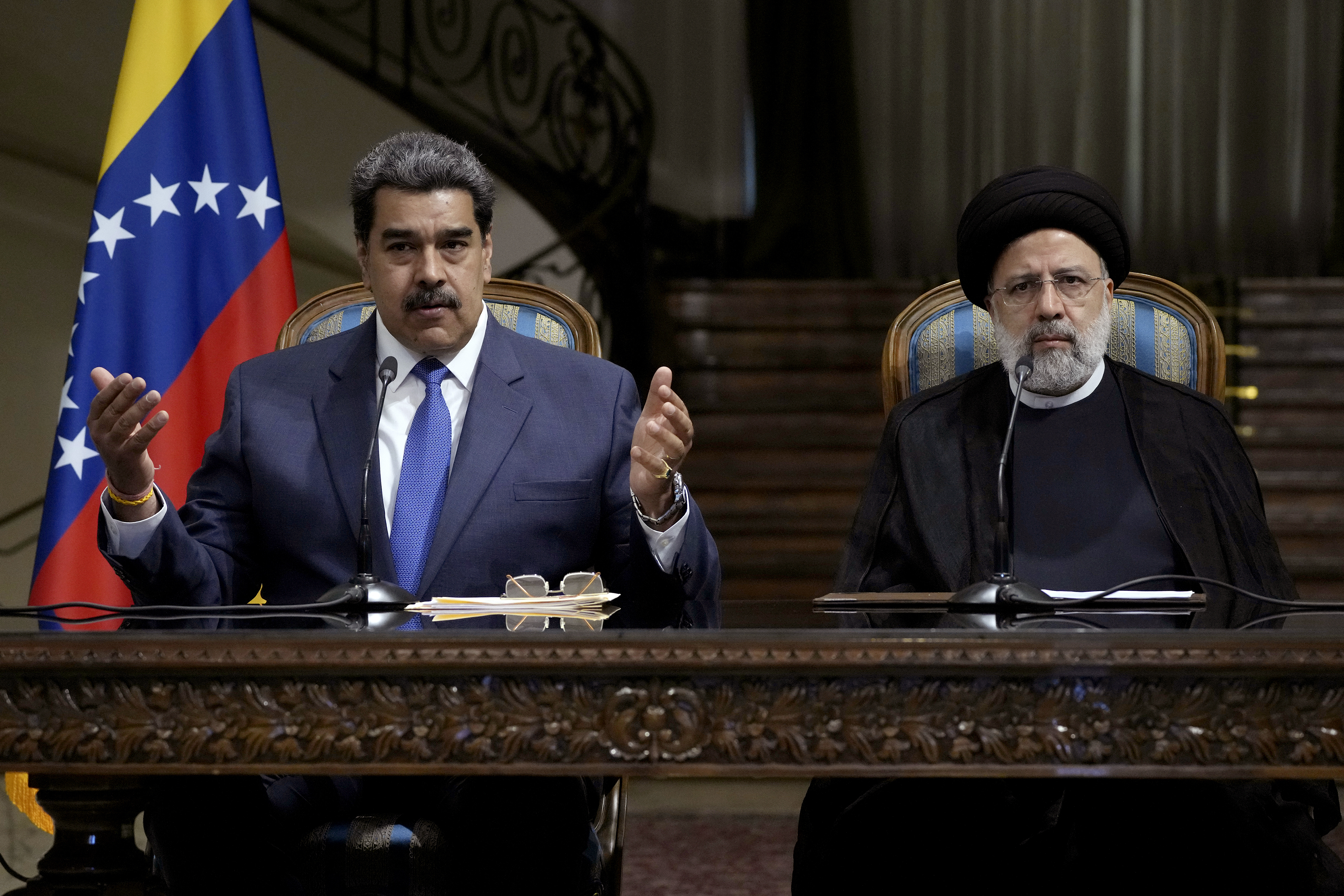 Iranian President Ebrahim Raisi and Venezuelan President Nicolas Maduro in Tehran.