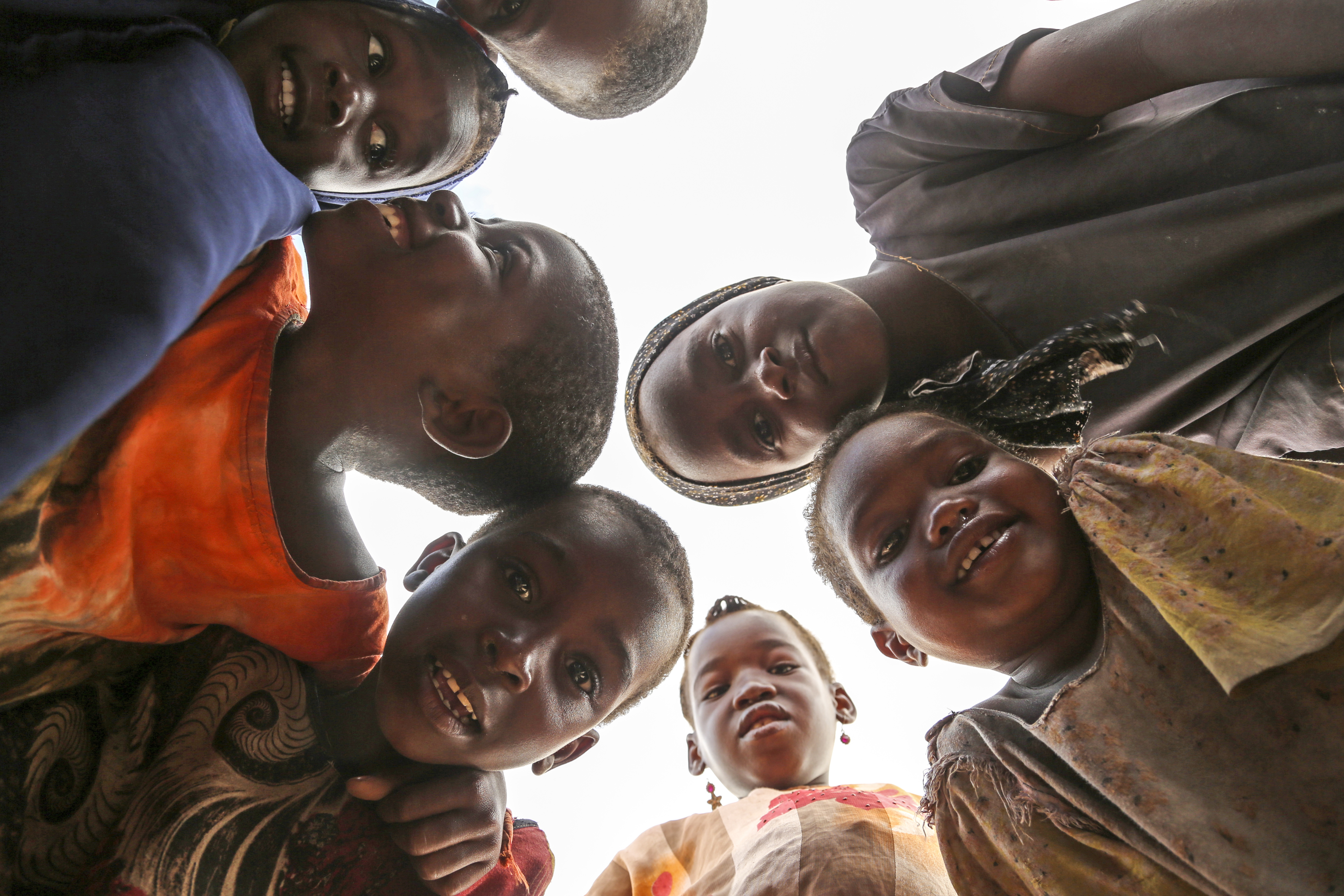 Somali children who fled drought-stricken areas play together at a makeshift camp