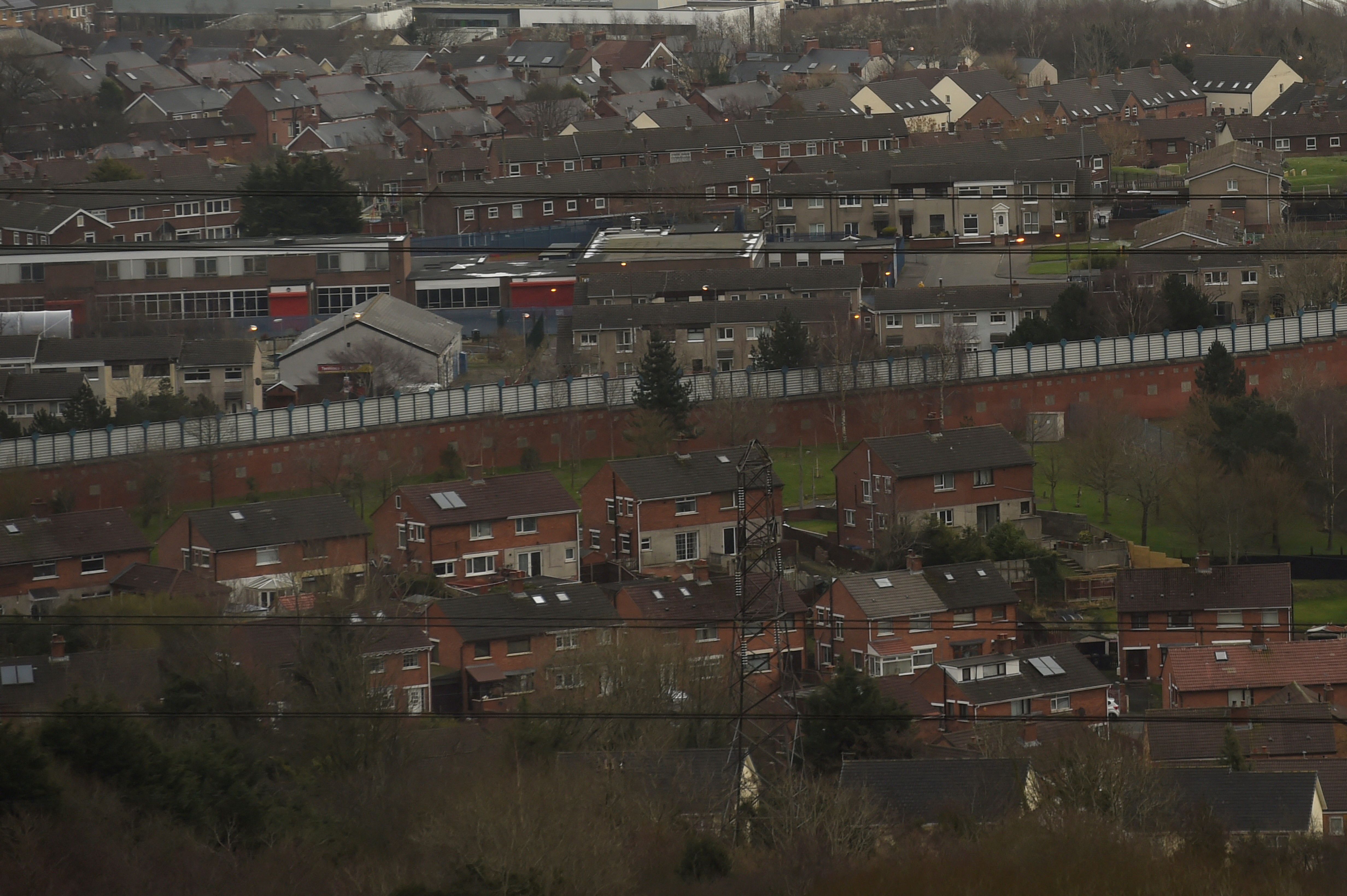 A peace wall separating Catholic and Protestants.
