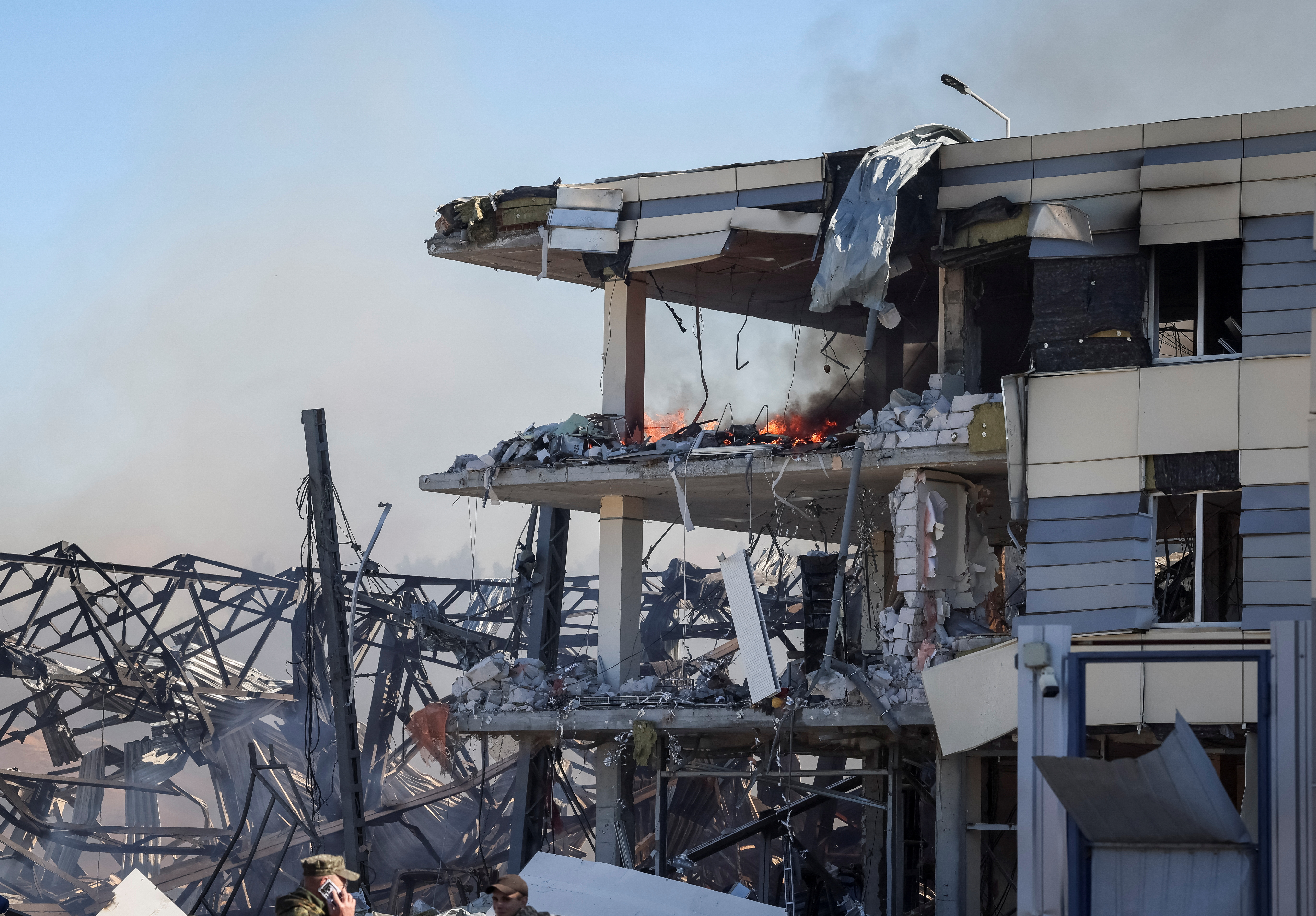 Damaged building.