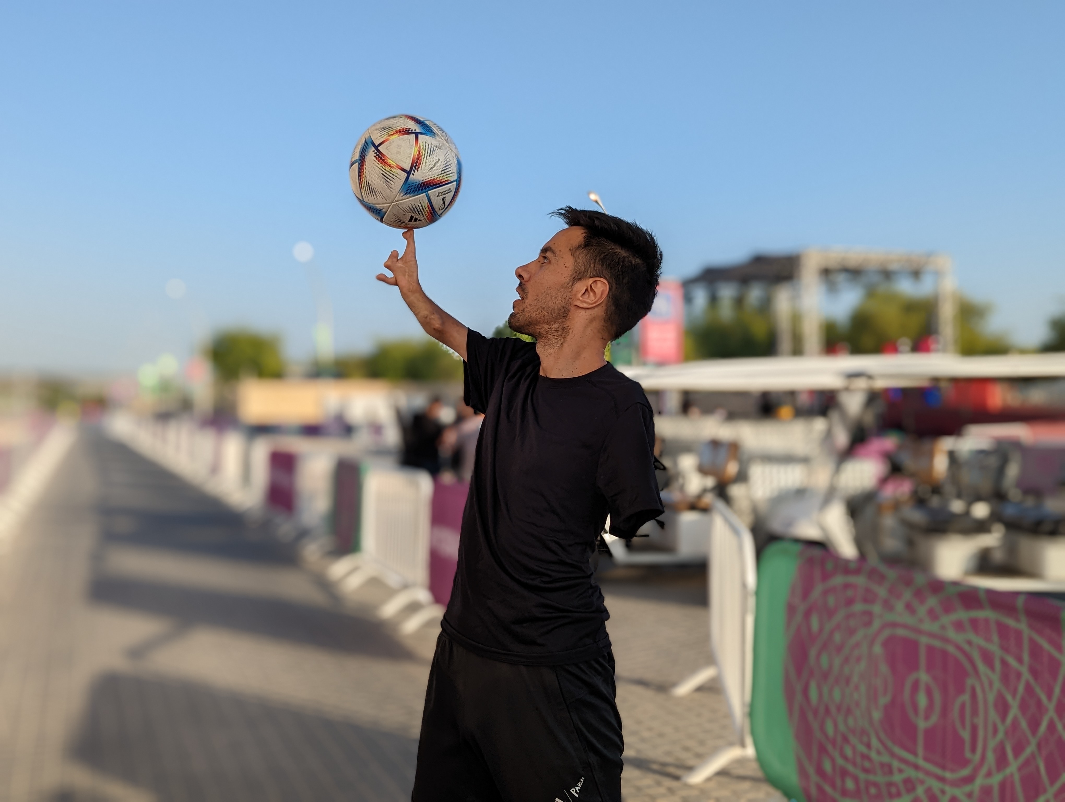 Juanro Aguiló performing near Education City Stadium Photo Umer Naseef Ali 3