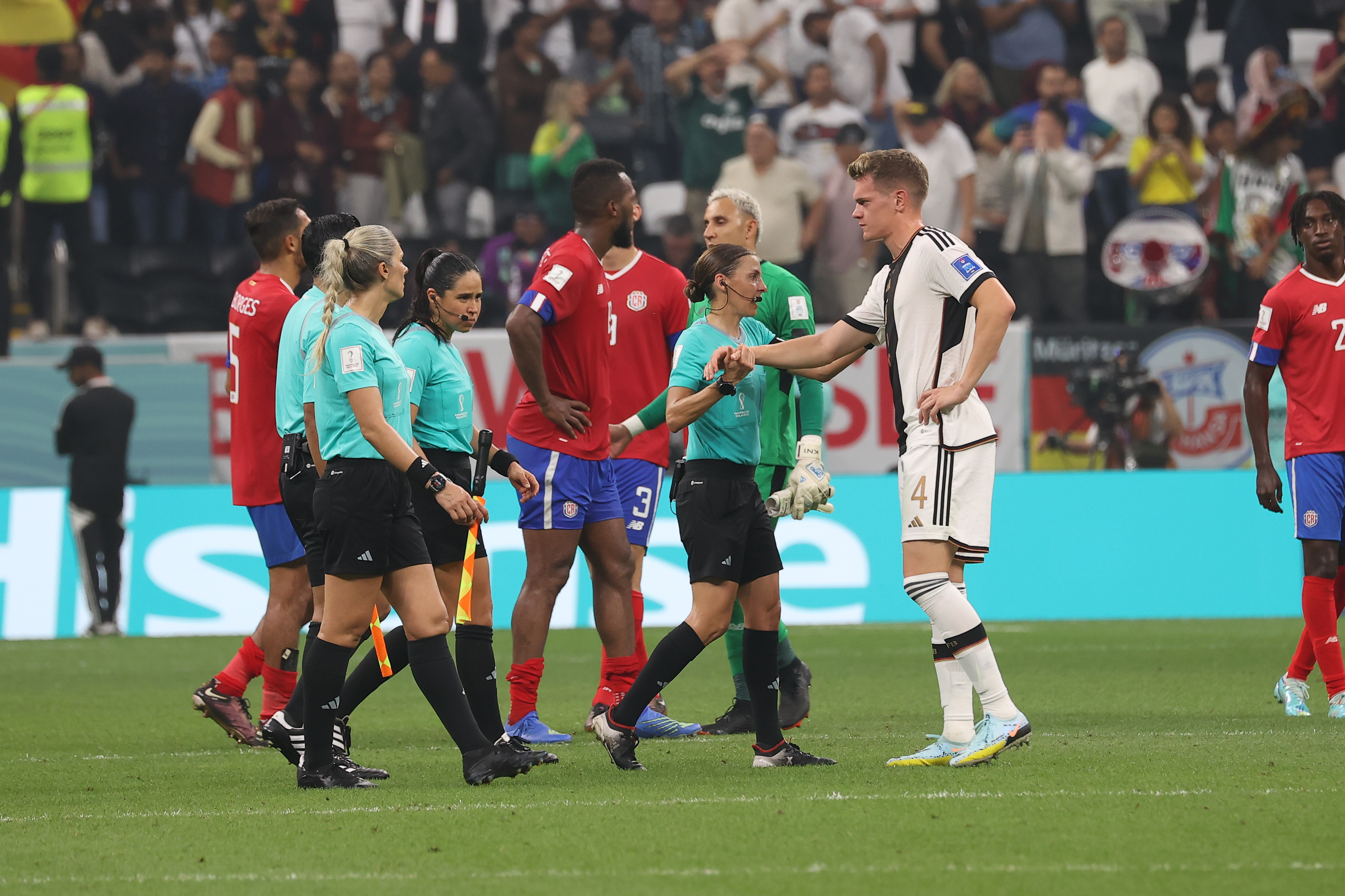The final whistle by referee Stephanie Frappart, the first woman to officiate a men’s World Cup match, found both teams eliminated