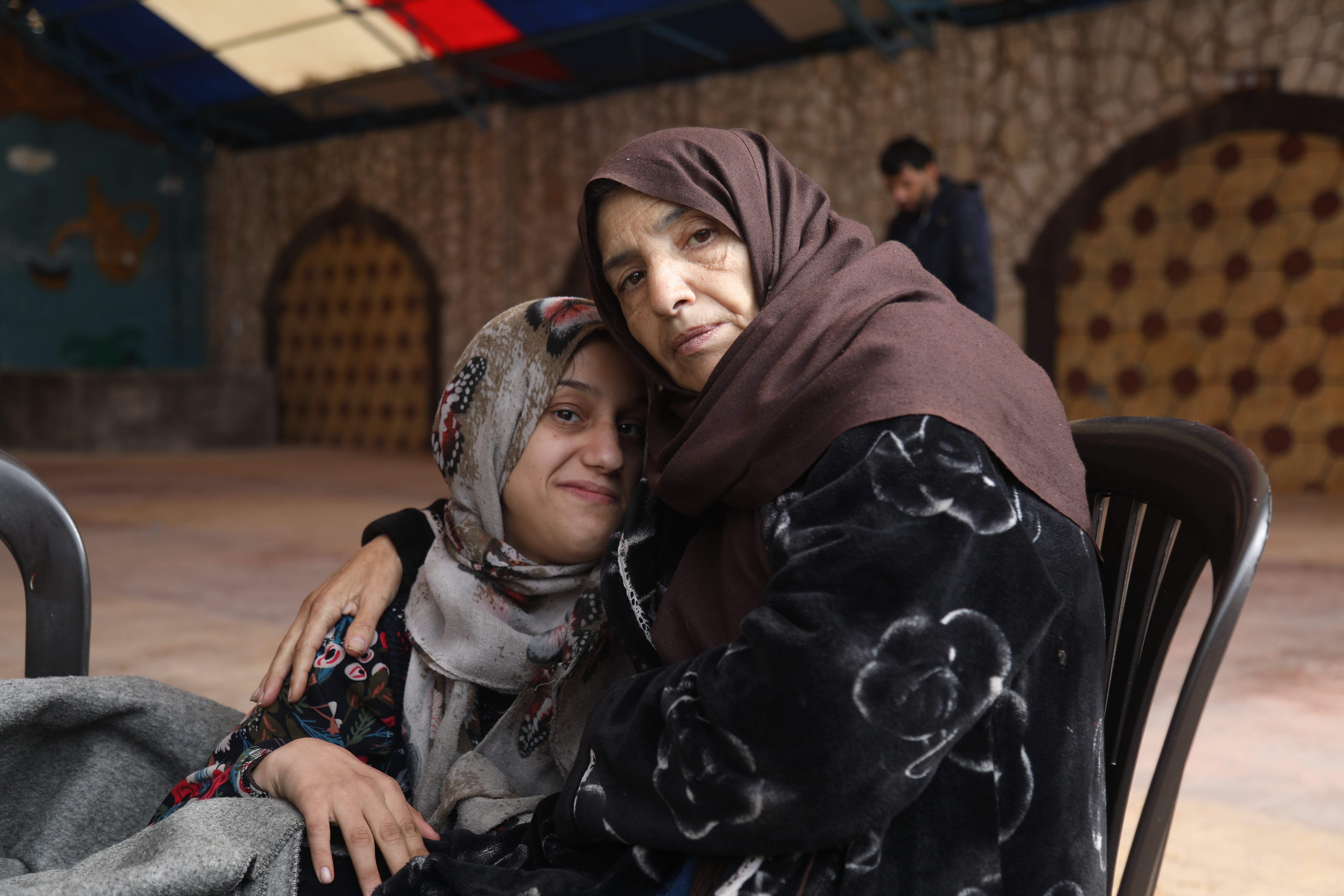 Khadija Ali Omar and her daughter fled their building on Monday