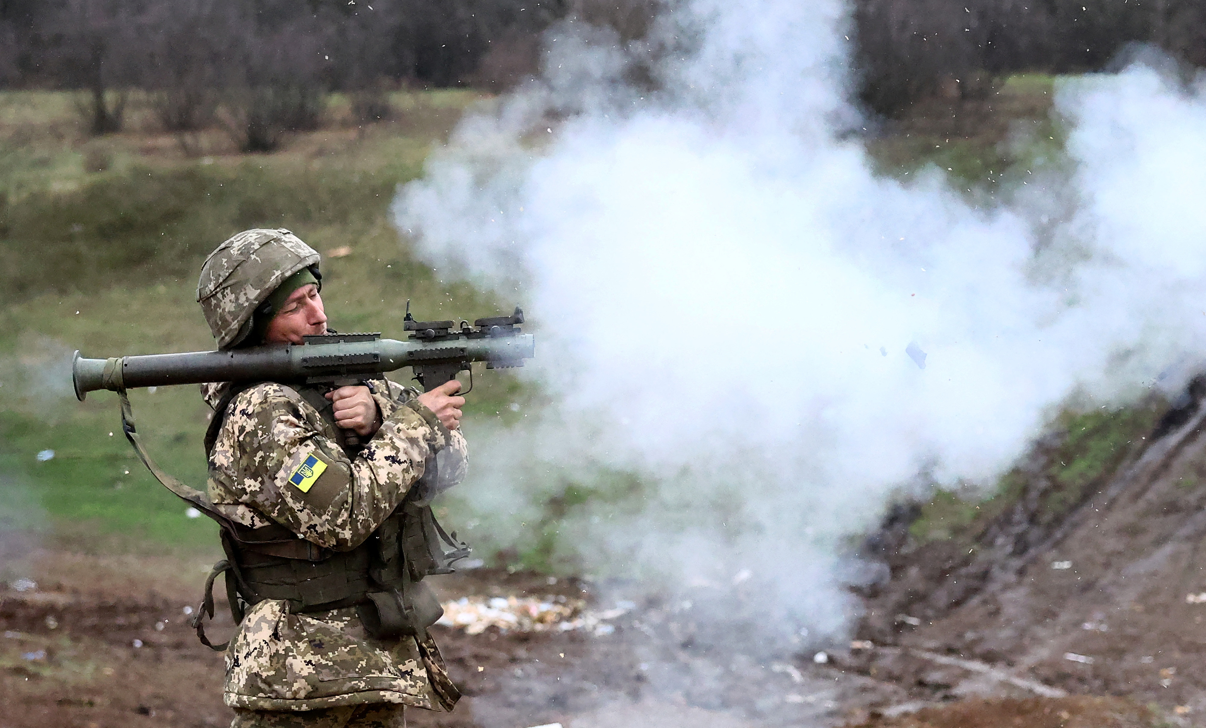 A Ukrainian serviceman