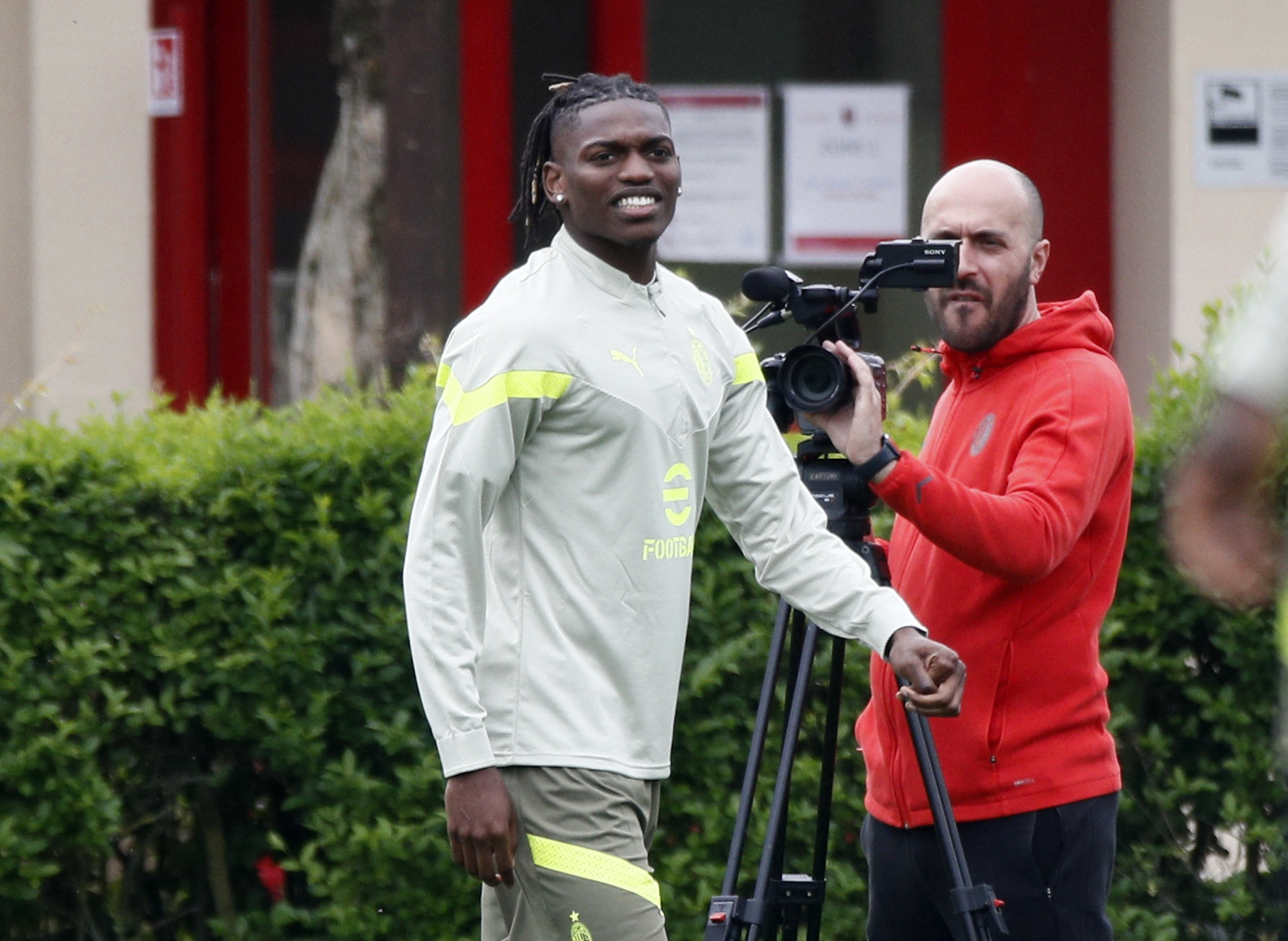 AC Milan’s Rafael Leao during training on Tuesday