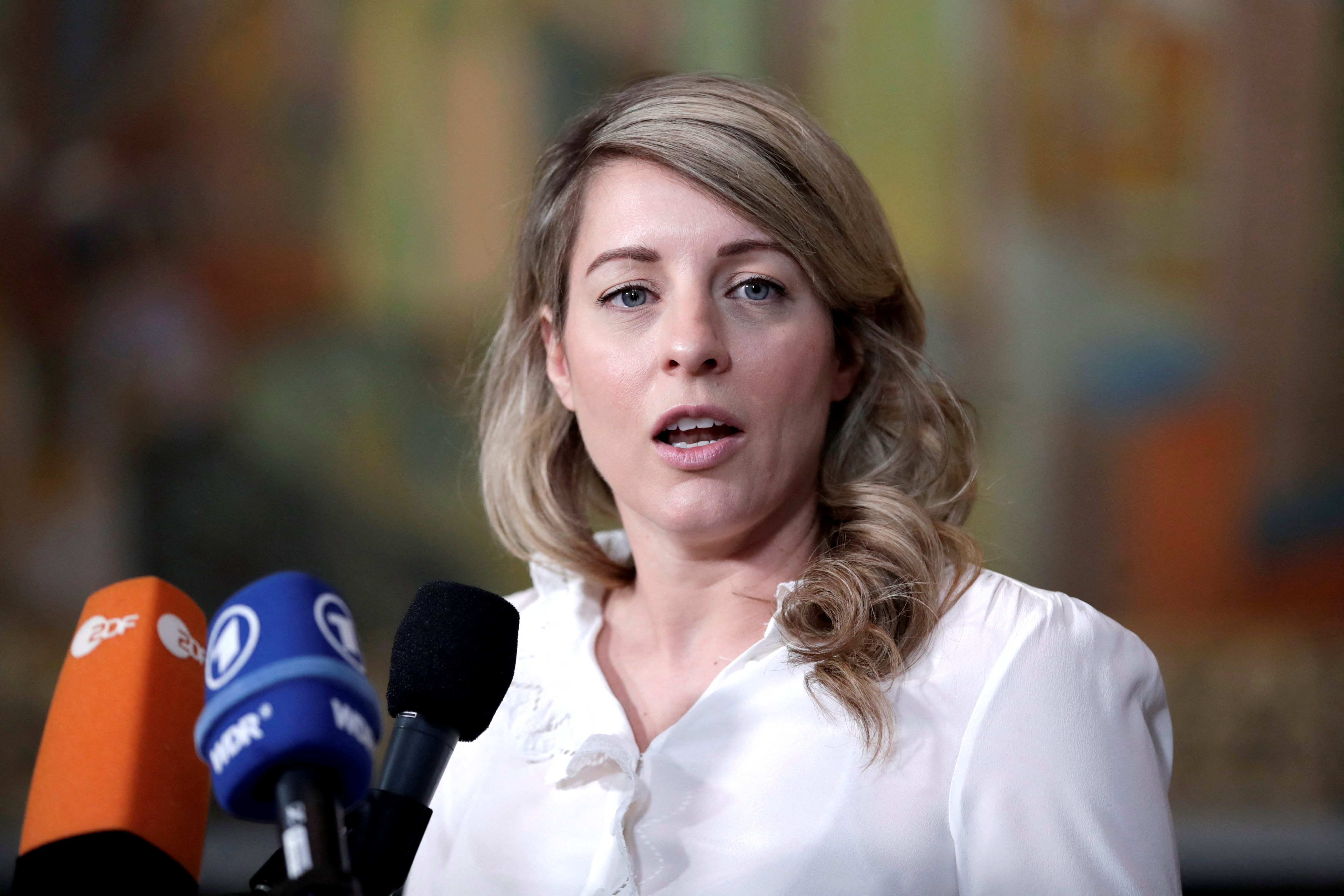 Canada's Foreign Minister Melanie Joly arrives at Oslo City Hall during NATO's informal meeting of foreign ministers in Oslo, Norway, on June 1.