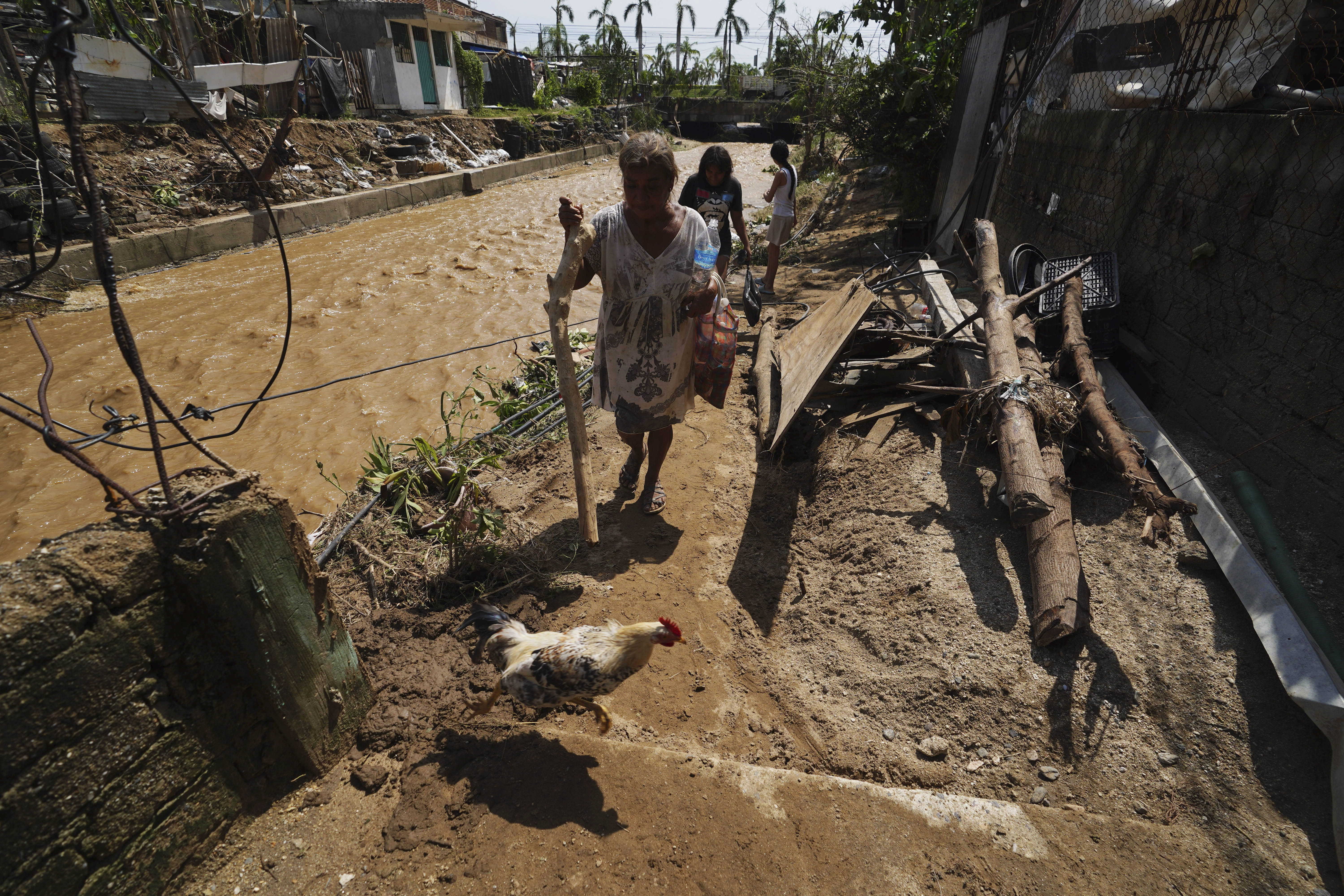 street affected by Hurricane Otis in the beach resort of Acapulco